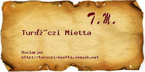 Turóczi Mietta névjegykártya
